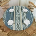 thumbnail image 1 of JEUXUS  Round Table Cover Dining Room Table Retro Stripes Vertical Pattern Decorative Table Cover for Wedding Party Dining Banquet Abstract, 1 of 7