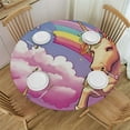 thumbnail image 1 of JEUXUS  Round Table Cover Kitchen Dining Picnic Mystical Ancient Beast Graphic Resistant Spill Proof Wipeable Polyester Dining Table Cover Unicorn Pattern, 1 of 7