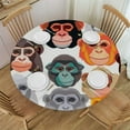thumbnail image 1 of JEUXUS  Round Tablecloth Abstract Monkey Table Cloth Stain and Resistant Washable Polyester Decorative Table Cover for Dining Table Buffet Parties Camping, 1 of 7