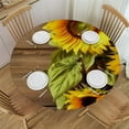 thumbnail image 1 of JEUXUS Round Tablecloth Autumn Sunflowers Fitted Elastic Waterproof Wipeable Table Cloth Cover Decorations Table Pad Cover for Party Dinning Room Picnic-Small, 1 of 7