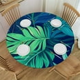 thumbnail image 1 of JEUXUS  Round Tablecloth Fitted Elastic Tablecloths Indoor Outdoor Washable Reusable Round Table Cover for Kitchen Picnic Party, 1 of 7