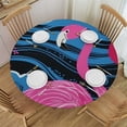 thumbnail image 1 of JEUXUS Round Tablecloth,Red-Crowned Crane Lotus Leaf Circular Table Cover Polyester Table Cloth for Dining Room Kitchen Birthday Parties Holiday Wedding Indoor Outside, 1 of 7