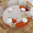 thumbnail image 1 of JEUXUS  Round Tablecloth with Elastic Edge - Art, Spring Illustration with Poppy Flowers - Table Cover for Patio, Kitchen and Dining Room, 1 of 7