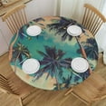 thumbnail image 1 of JEUXUS Round Tablecloth with Elastic Edge - Perfect Table Decoration for Home White, 1 of 8