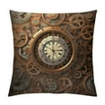 thumbnail image 1 of JEUXUS  Rusty Steampunk Clock Gears Metal Machine Gold Throw Pillow Covers Decorative Pillowcase Square Cushion Cases for Home Sofa Bedroom Livingroom, 1 of 5