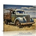 thumbnail image 1 of JEUXUS  Rusty Truck Canvas Wall Art - Vintage Blue Car Pictures Living Room Decor - Country Style Artwork Framed Posters Paintings, 1 of 4