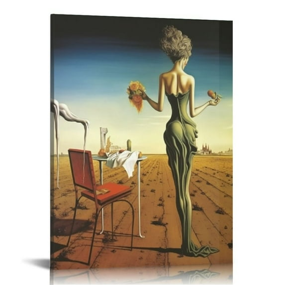 JEUXUS Salvador Dali Wall Art Prints - Woman With A Head Of Roses Poster - Surrealism Prints - Famous Oil Painting Reproduction Modern Art Wall Decor for Home Livingroom 16x20 inch