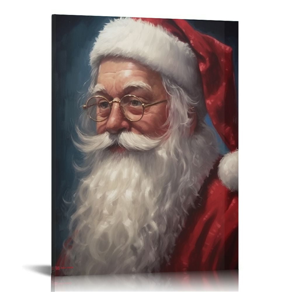 JEUXUS Santa Claus Wall Art Painting Christmas Decoration Santa Claus