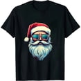 thumbnail image 1 of JEUXUS Santa Face Retro Sunglasses Christmas Xmas Men Women  T-Shirt, 1 of 3