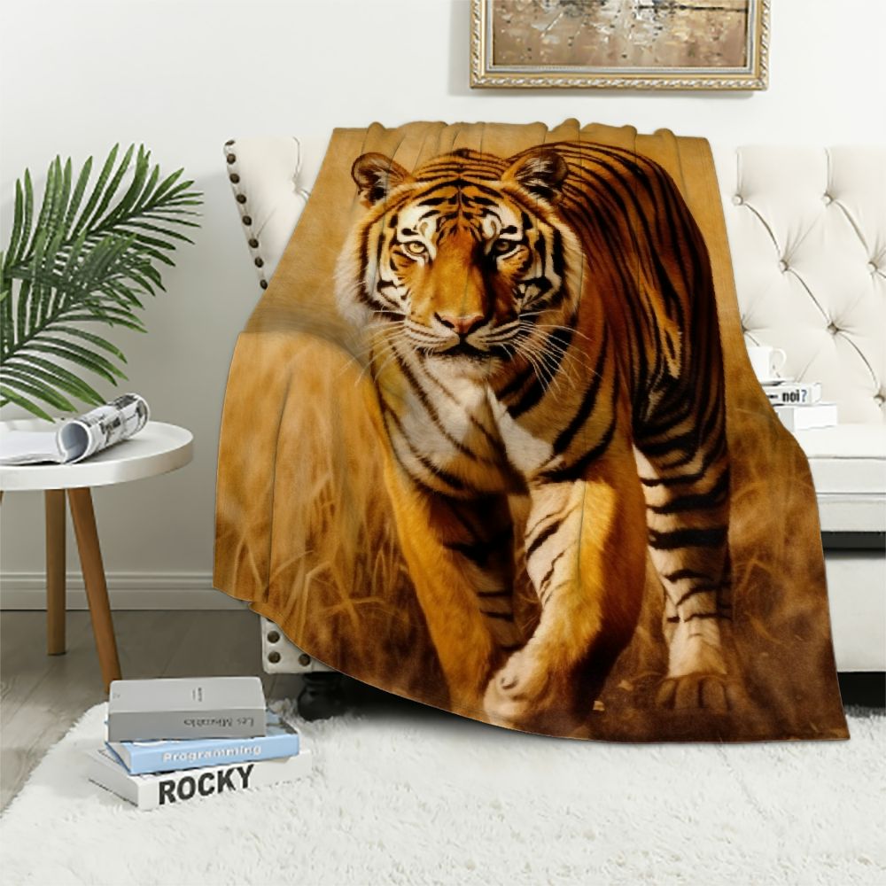 JEUXUS Savanna Tiger Raschel Throw Blanket - Walmart.com