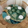 thumbnail image 1 of JEUXUS Sea Turtle Round Fitted Tablecloth with Elastic for Tables, Wipeable Waterproof Table Covers for Patio Barbecues, Picnics, Parties, Garden, Camping, Indoor and Outdoor, 1 of 7