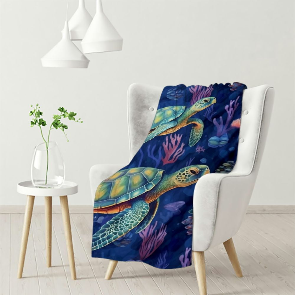 Jeuxus Sea Turtle Throw Blankets Bluey Blanket Throw Ocean Themed