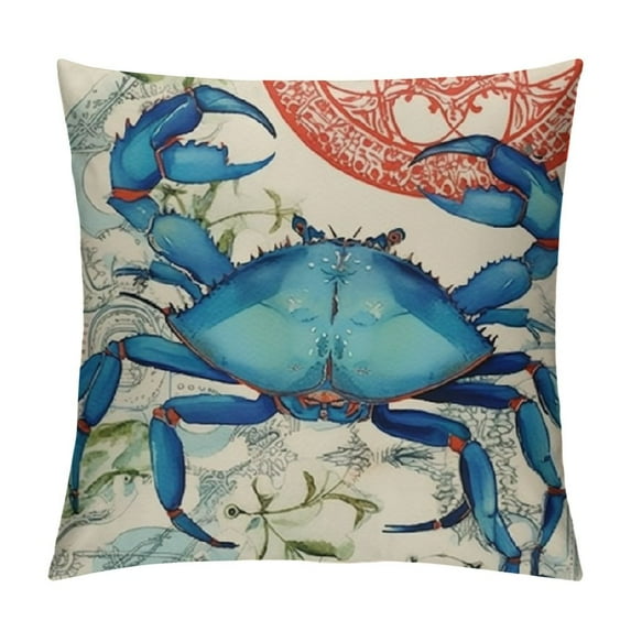 JEUXUS Sea Turtle Throw Pillow Covers Coastal Ocean Seahorse Octopus Decorative Pillow Cases Cushion Covers for Sofa Couch Bedroom Home Decor