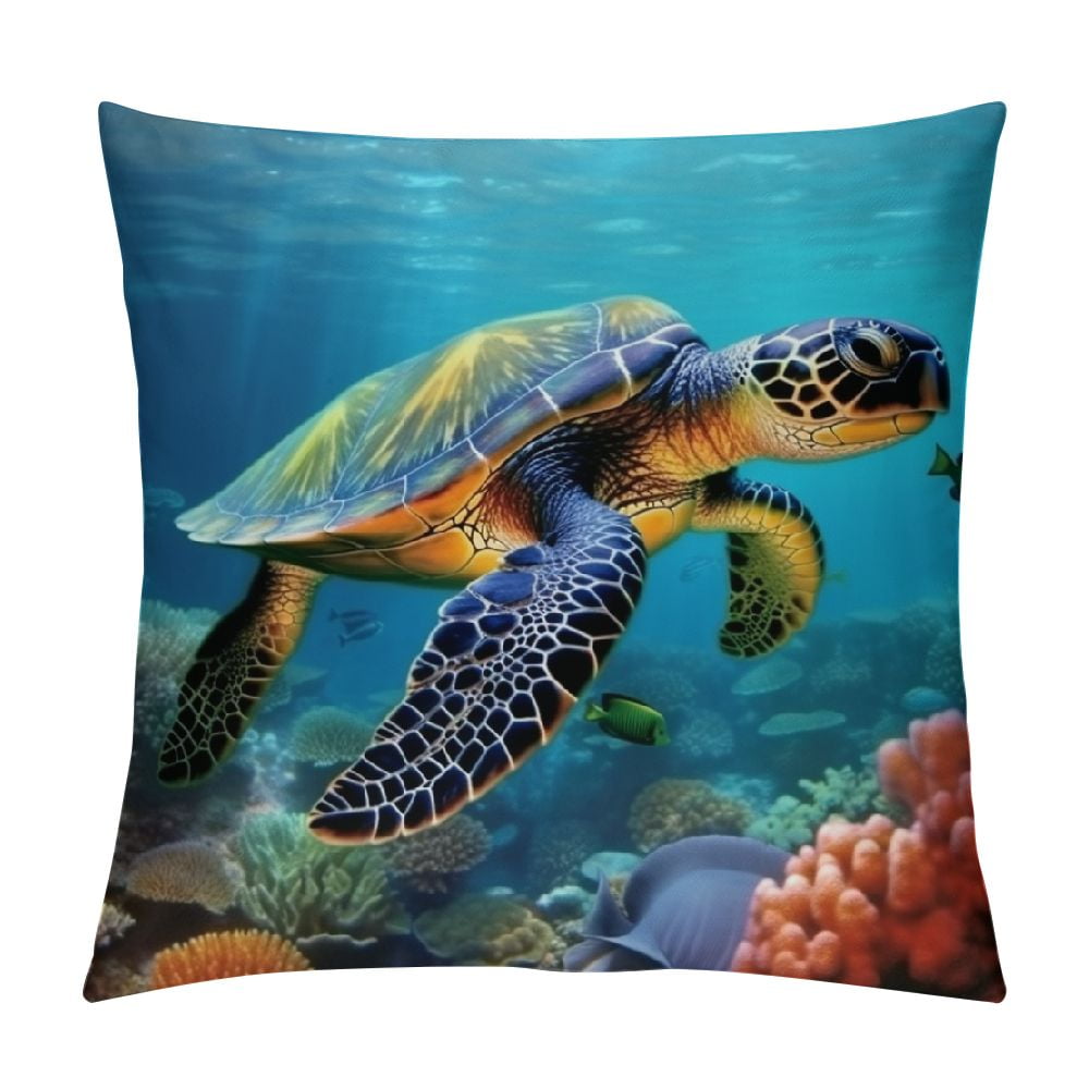 American Samoa Pillow Cover Turtle Tropical Beach main image 0