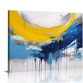 thumbnail image 1 of JEUXUS Sea Wave Canvas Wall Art for Living Room, Abstract Ocean Print Painting for Bedroom, Blue and Gold Pictures Artwork Decor, Size 20x16, 1 of 4