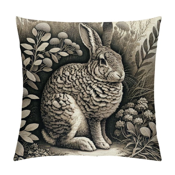 JEUXUS Short Plush Pillow Case Easter Bunny Decorations Rabbit White