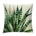 thumbnail image 1 of JEUXUS Short Plush Pillow Case Green Plant Picture White, 1 of 5