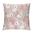 thumbnail image 1 of JEUXUS Short Plush Pillowcase Easter Bunny and Flower Throw Blanket Spring Cute Rabbit Pillow Case White, 1 of 5