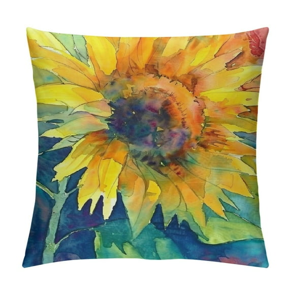 JEUXUS Short Plush Pillowcase Rays of Sun, Multicolor for Home Decor White