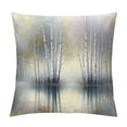thumbnail image 1 of JEUXUS Short Plush Pillowcase Tree Nature Landscape Modern Textured Forest White, 1 of 5