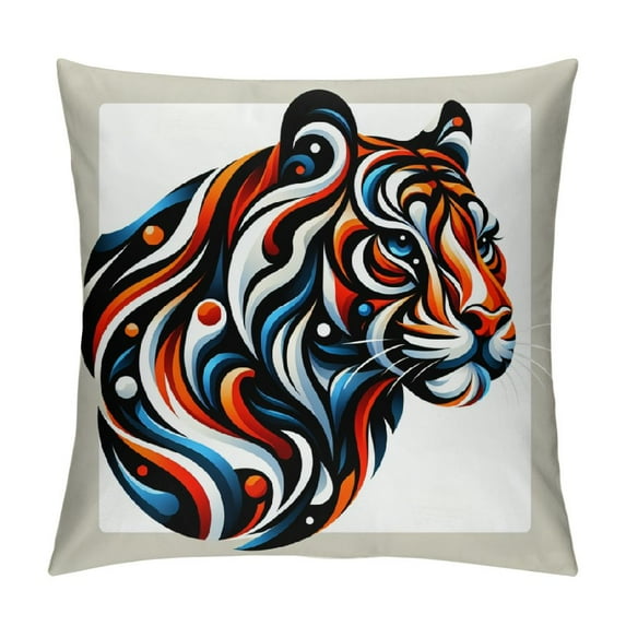 RUIYC Short Plush Zoo Animals Animals Elephant Tiger Giraffe Zebra Decor Pillowcase White