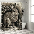 thumbnail image 1 of JEUXUS Shower Curtain Easter Bunny Decorations Rabbit Multi-size White, 1 of 6
