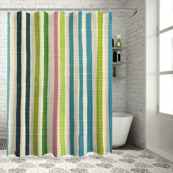 JEUXUS Shower Curtain Set Sage Green Decorative Spring Multiple Sizes White