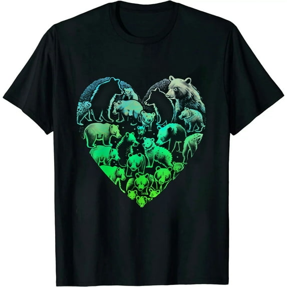 JEUXUS Silhouette Bears Tshirt for Bear Lover | Bear T-Shirt