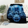 thumbnail image 1 of JEUXUS Skull Fuzzy Sofa Throw Blanket Flannel Super Soft Warm Bedspread Home Decor All Season for Bed Couch Living Room Large, 1 of 6