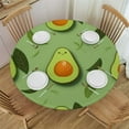 thumbnail image 1 of JEUXUS  Sliced Avocado Round Fitted Tablecloth, Waterproof Round Table Cloth with Elastic Edged Washable Table Cover for Indoor Outdoor Fits Tables, Small, 1 of 7