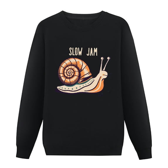 JEUXUS Slow Jam Funny Snail Pun Pullover