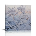 thumbnail image 1 of JEUXUS  Snowy Dandelion Canvas Wall Art, White Dandelion Snowing Day Prints Artwork, Nature Plant Painting Ready to Hang for Home Wall Decor, 1 of 4