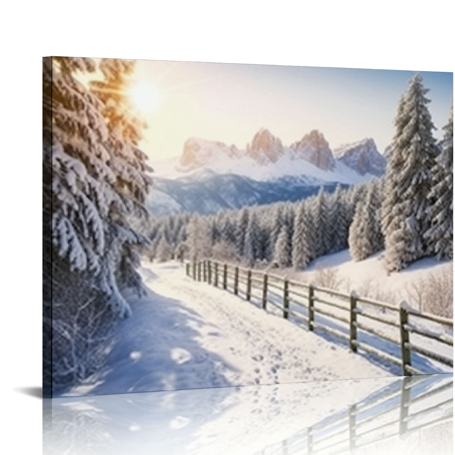 JEUXUS Snowy Fantasy Canvas Wall Art for Home Decor - Dreamy Winter ...