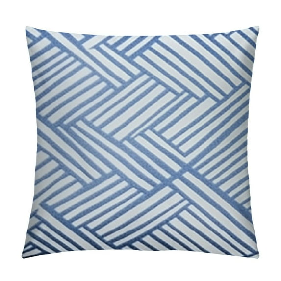JEUXUS Soft Chenille Pillow Covers Farmhouse Geometric Striped Blue-White Cushion Cases Boho Decorative Texture Accent Pillow Covers for Couch Sofa Bedroom Home Decoration
