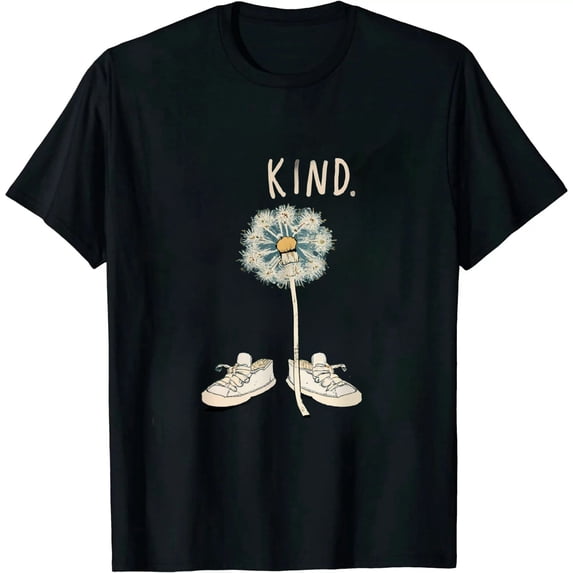 JEUXUS Spread Kindness T Shirt for Women Summer Dandelion Graphic Tees Casual Funny Sayings Letter Printed Cute Shirts Tops