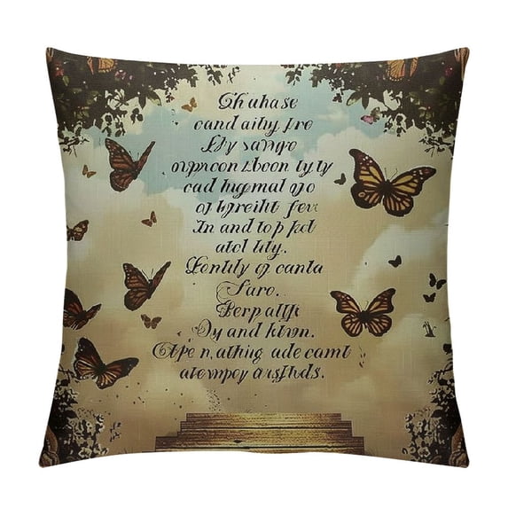 JEUXUS Spring Butterfly As I Sit in Heaven Throw Pillow Cover Cushion Case Home Office Decoration