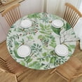 thumbnail image 1 of JEUXUS Spring Floral Teal Sage Green Tablecloth Round Watercolor Eucalyptus Leaf Round Table Cloth Resistant Washable Table Cover for Kitchen Dining Room Holiday Party Picnic Patio, 1 of 7