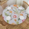 thumbnail image 1 of JEUXUS  Spring Round Fitted Tablecloth Stretch Spandex Table Cover with Elastic Edge Tulip Floral Table Cloth for Summer Party Dining Home Picnic, 1 of 7