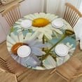 thumbnail image 1 of RUIYC Spring Summer Blue Daisy Floral Round Tablecloth Waterproof Wipeable Tablecloth Cover Kitchen Picnic Party Decoration 60 Inch Circular Table cover, 1 of 7