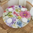 thumbnail image 1 of JEUXUS  Spring Summer Floral Round Tablecloth Flower Table Clothes Multicolor Rustic Reusable Circle Table Cover for Picnic Party Dining Room Home Indoor Outdoor Decor, 1 of 7