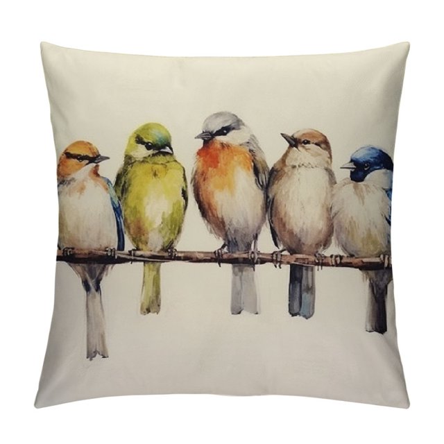JEUXUS Spring Summer Pillows Decorative Throw Pillows ,Large Outdoor Bird Pillow Covers,Single