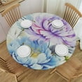 thumbnail image 1 of JEUXUS  Springtime Fragrance with Bunch of Flowers Wipeable Table Cover Elastic Edge Watercolor Kitchen Dining Parties Buffet Wedding Round Table Cloth Fits&nbsp;up&nbsp;Diameter&nbsp;Tables Multi, 1 of 7