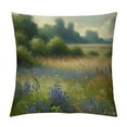 thumbnail image 1 of JEUXUS Square Pastoral Fields Wildflower Countryside Floral Landscape Modern Colorful Plush Pillowcase (Universal 1) White, 1 of 5