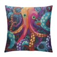 thumbnail image 1 of JEUXUS  Square Throw Pillow Covers Cartoon Funny Colorful Octopus Tentacle Pattern Pillow Cases Decorative for Home Bedroom Sofa Pillowcases Standard Size, 1 of 5