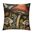 thumbnail image 1 of JEUXUS  Square Throw Pillow Covers Forest Mushrooms Green Leaves Pillow Cases Decorative for Home Bedroom Sofa Meadow Floral Butterfly Dragonfly Painting Pillowcases Standard, 1 of 5