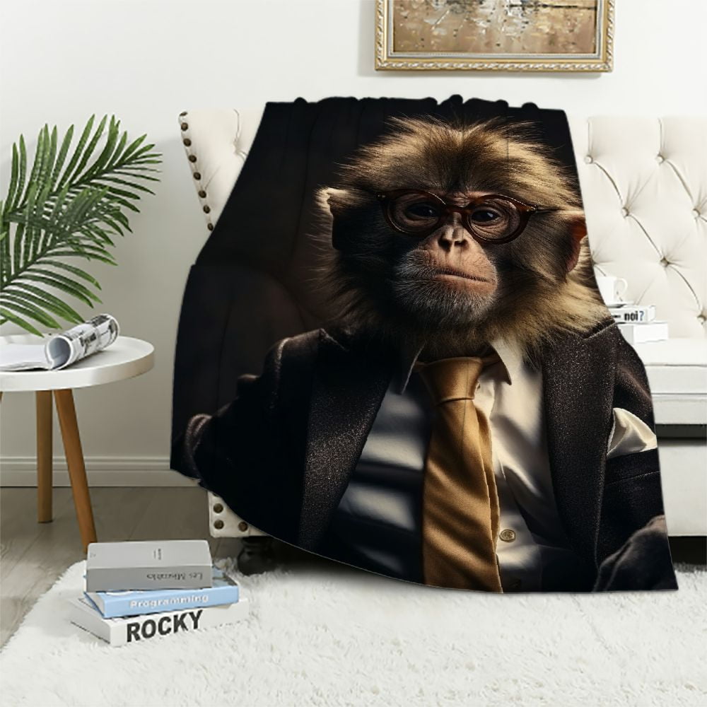FUMJ Monkey Throw Blanket Super Soft Adorable Extra Large Monkeys and Bananas Blanket for Boys Girls Kids and Children Banana Monkey Blanket Warm Plush and Cozy Throw Blanket Walmart