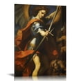 thumbnail image 1 of JEUXUS St. Michael Slaying The Devil by Raphael Art Canvas Print - Famous Fine Art Oil Painting Reproduction Canvas Wall Art Renaissance Art Home Decor 16x20 inch, 1 of 4