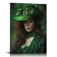 thumbnail image 1 of RUIYC St Patrick's Day Canvas Wall Art, Beautiful St Patrick's Day Green Leprechaun Pictures for Wall Decor Retro Wall Pictures Gift Wall Artt for Living Room 12x16 in, 1 of 5