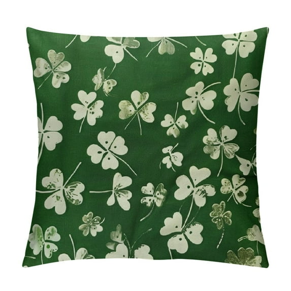 JEUXUS St. Patrick's Day Pillow Covers St Patricks Day Shamrocks Pillow Cover Truck Hat Lucky Shamrocks Pillowcase, St Patricks Decorations for Farmhouse Holiday Home Couch Sofa