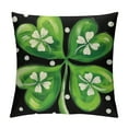 thumbnail image 1 of JEUXUS St Patricks Day Clover Polka Dot Black Throw Pillow Cover, Cushion Case Decoration for Sofa Couch, 1 of 5
